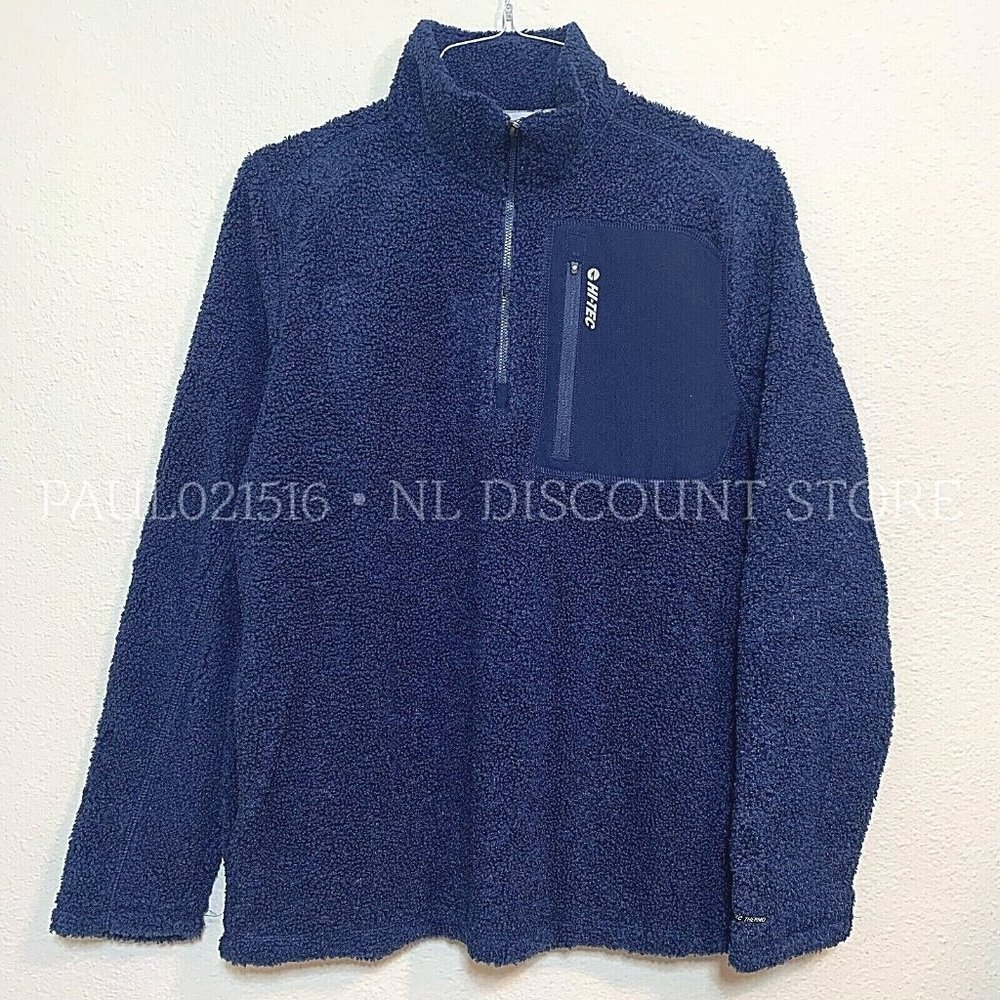 HI-TEC Men’s Thermo Fleece ¼ Zip Pullover Sweater, Navy